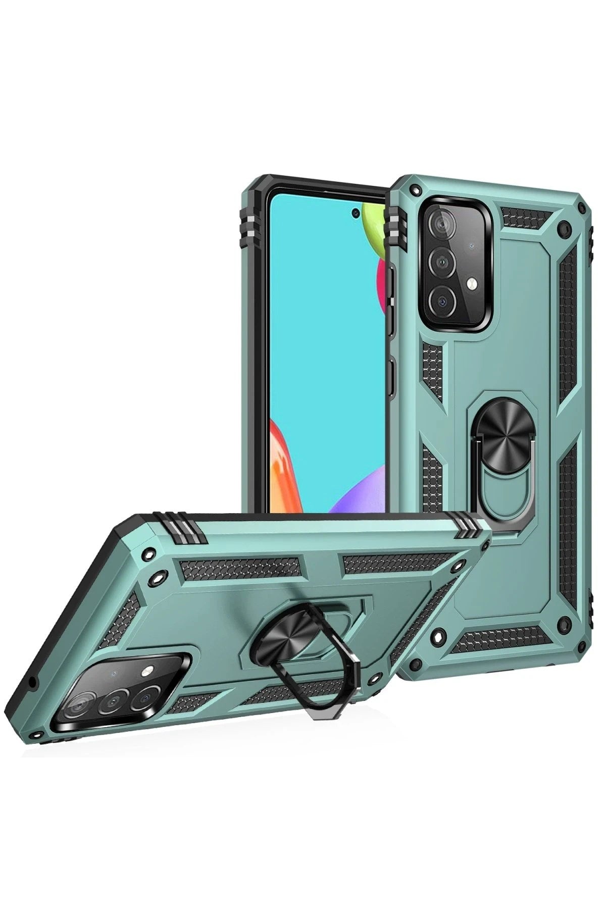 Mey İthalat® Samsung Galaxy A33 5G Kılıf Sofya Yüzüklü Silikon Kapak - Yeşil