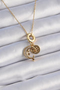 Mey İthalat® 316L Çelik Gold Renk Zirkon Taşlı Ay Yıldız Model Charm Model Kadın Kolye