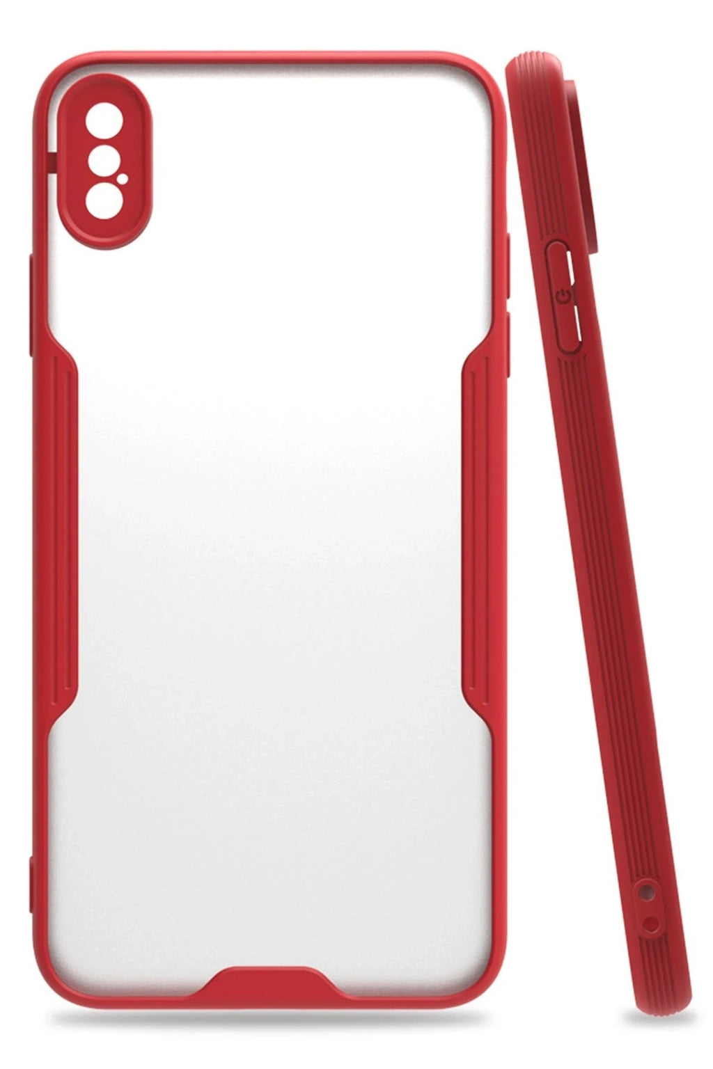 Mey İthalat® iPhone XS Max Kılıf Platin Silikon - Kırmızı