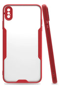 Mey İthalat® iPhone XS Max Kılıf Platin Silikon - Kırmızı