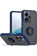 Mey İthalat® Redmi Note 13 Pro Plus Kılıf Montreal Yüzüklü Silikon Kapak - Lacivert
