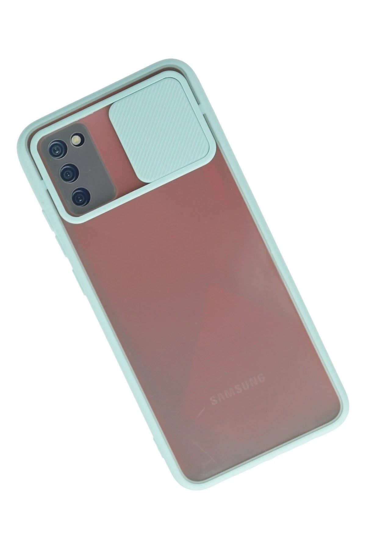 Mey İthalat® Samsung Galaxy A02S Kılıf Palm Buzlu Kamera Sürgülü Silikon - Turkuaz