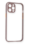 Mey İthalat® iPhone 12 Pro Max Kılıf Miami Şeffaf Silikon - Açık Mor