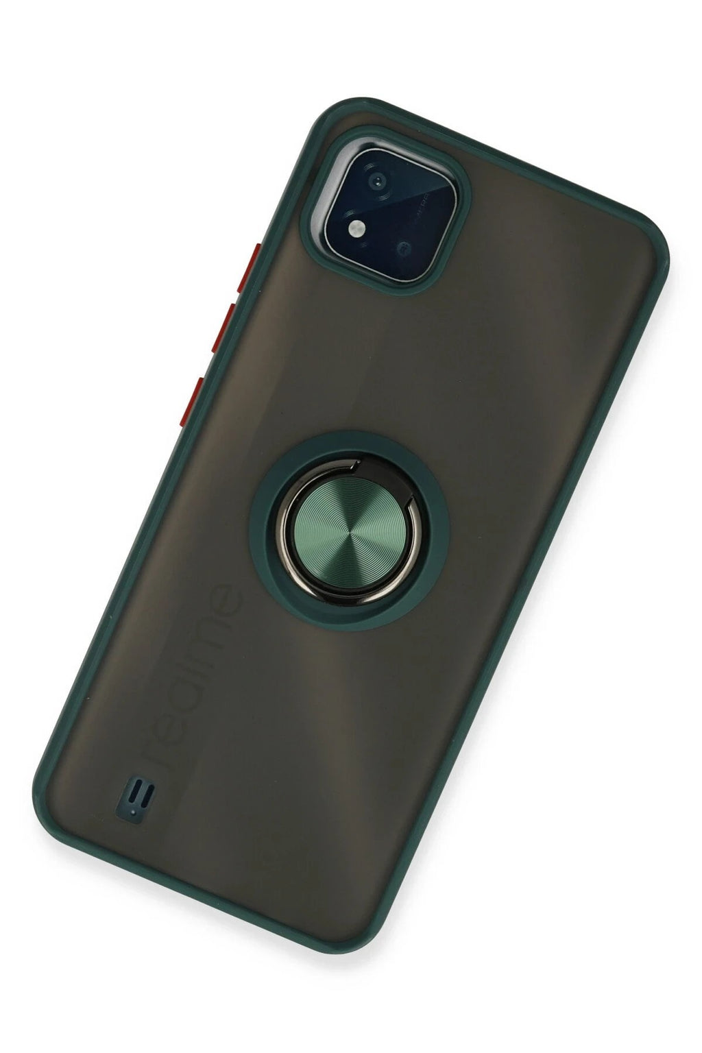 Mey İthalat® Realme C11 2021 Kılıf Montreal Yüzüklü Silikon Kapak - Yeşil