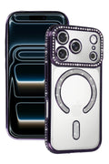 Mey İthalat® iPhone 17 Pro Max Joke Simli Magneticsafe Kılıf - Derin Mor