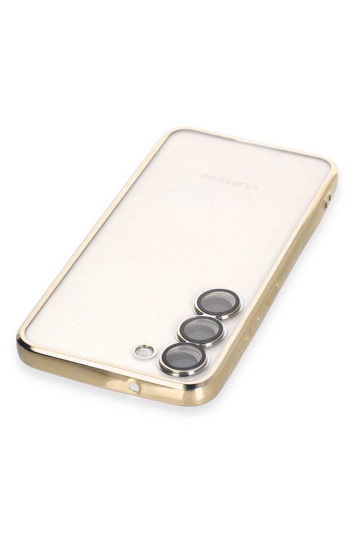 Mey İthalat® Samsung Galaxy S23 Kılıf Lensli Silikon - Gold
