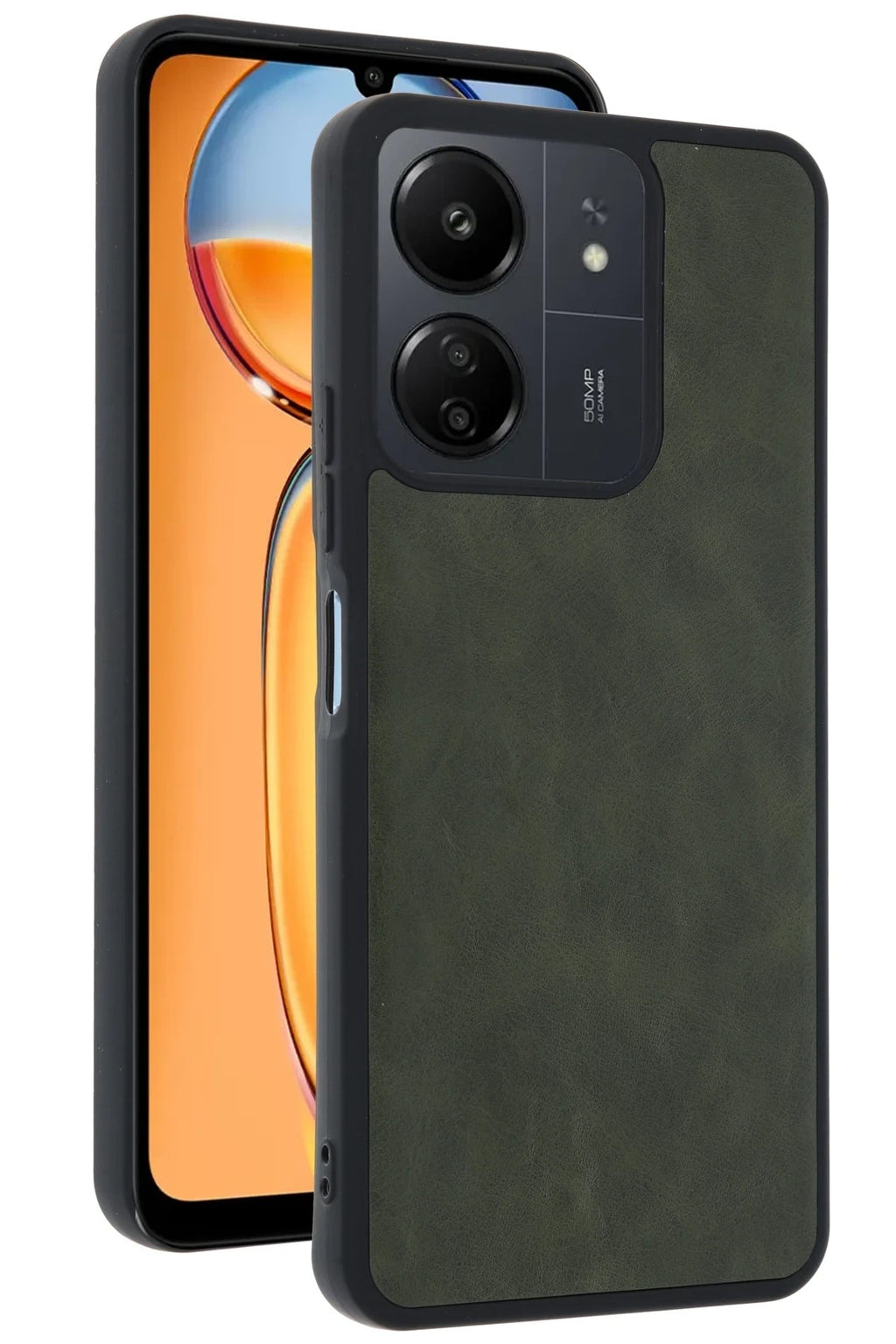 Mey İthalat® Redmi 13C Kılıf Aras Deri Kapak - Açık Yeşil