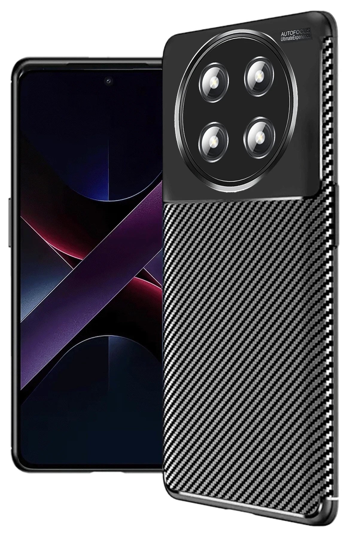 Mey İthalat® Honor Magic 7 Lite Kılıf Auto Focus Karbon Kapak - Siyah