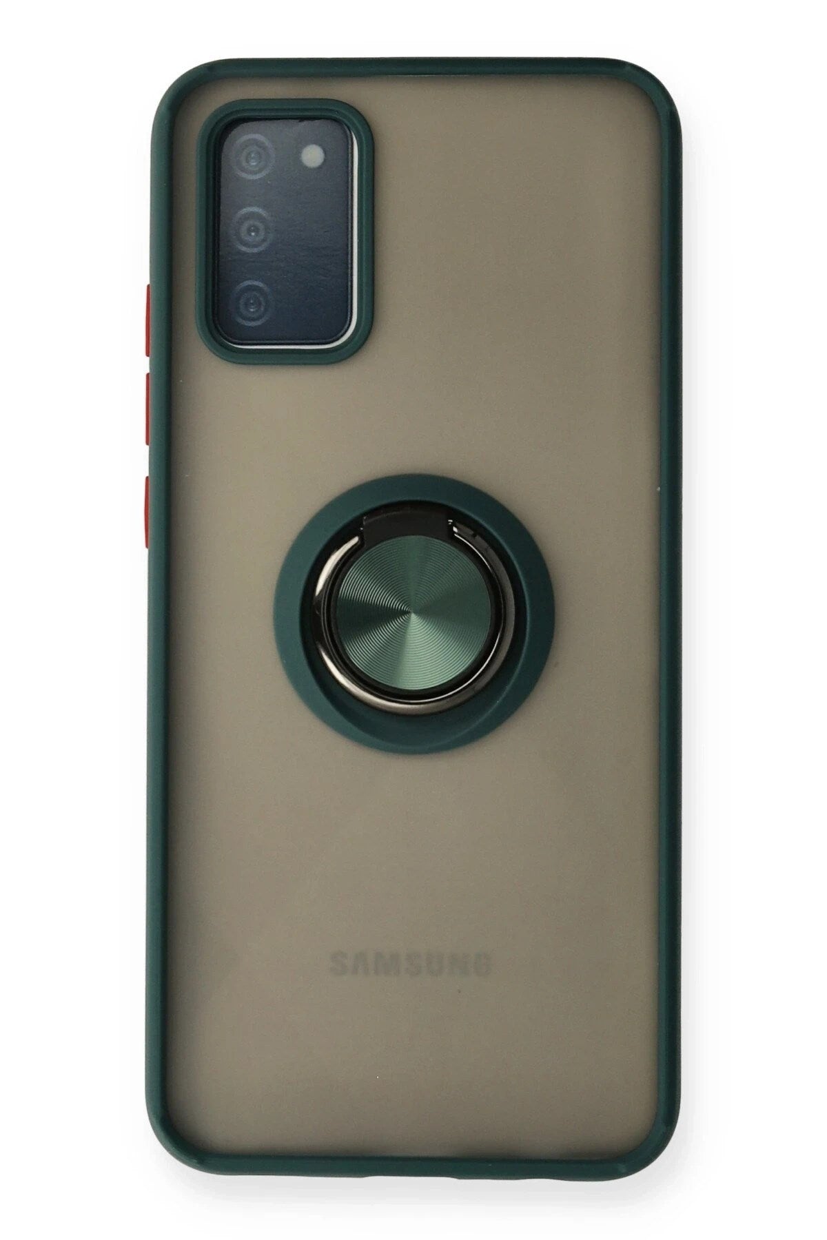 Mey İthalat® Samsung Galaxy A02S Kılıf Montreal Yüzüklü Silikon Kapak - Yeşil