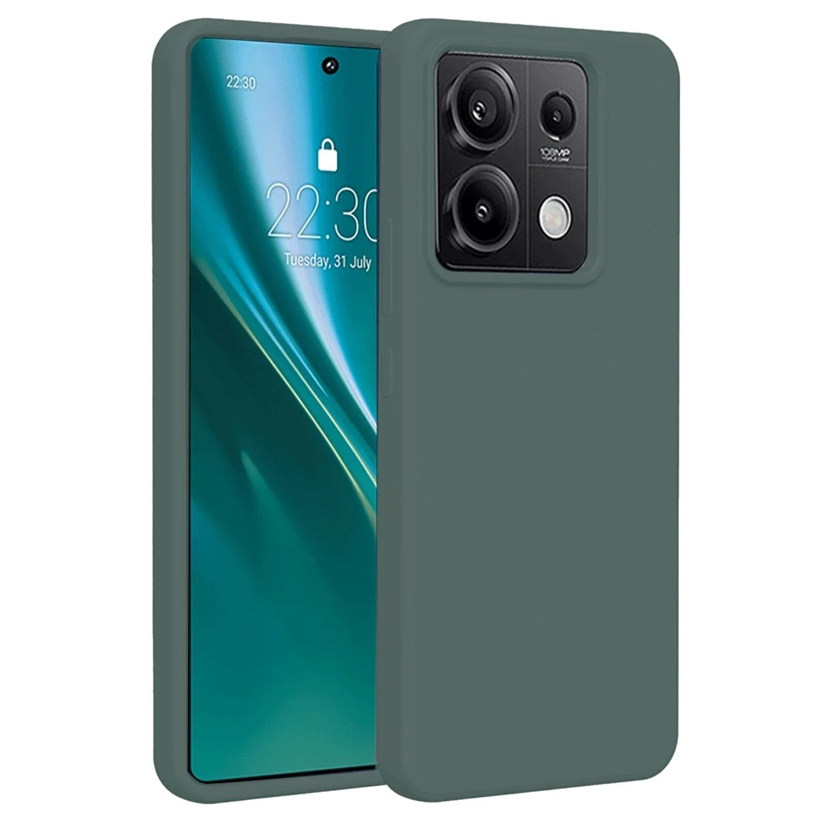 Mey İthalat® Redmi Note 13 4G Kılıf First Silikon - Koyu Yeşil