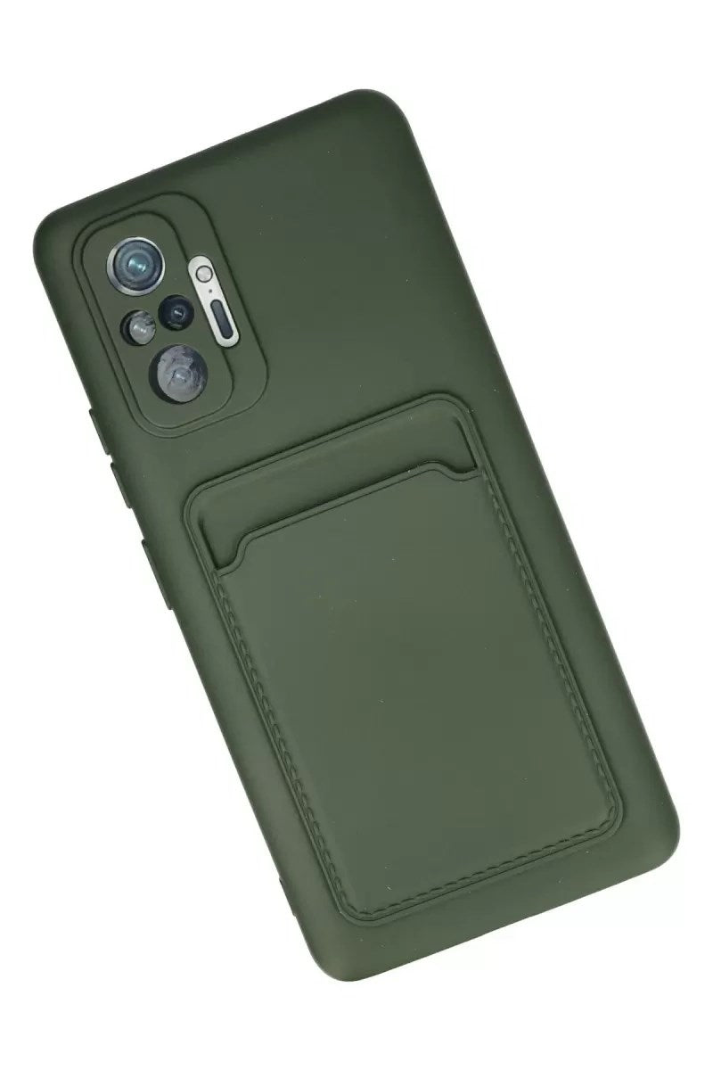Mey İthalat® Redmi Note 10 Pro Kılıf Kelvin Kartvizitli Silikon - Koyu Yeşil