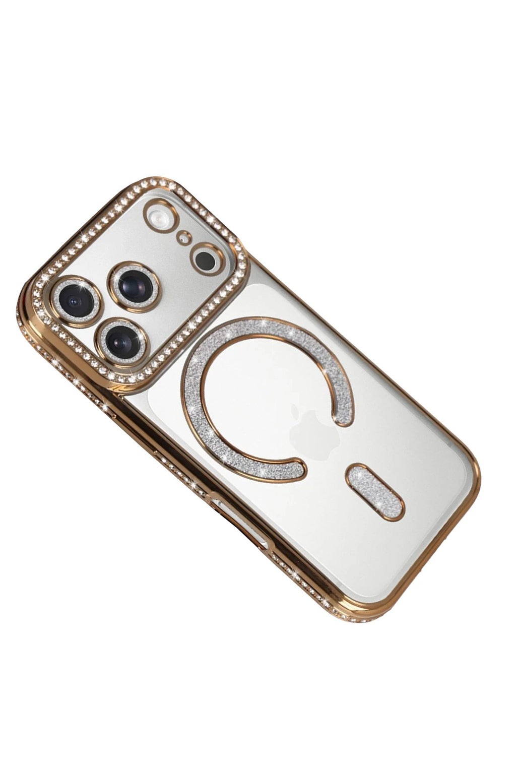 Mey İthalat® iPhone 17 Pro Max Joke Simli Magneticsafe Kılıf - Gold