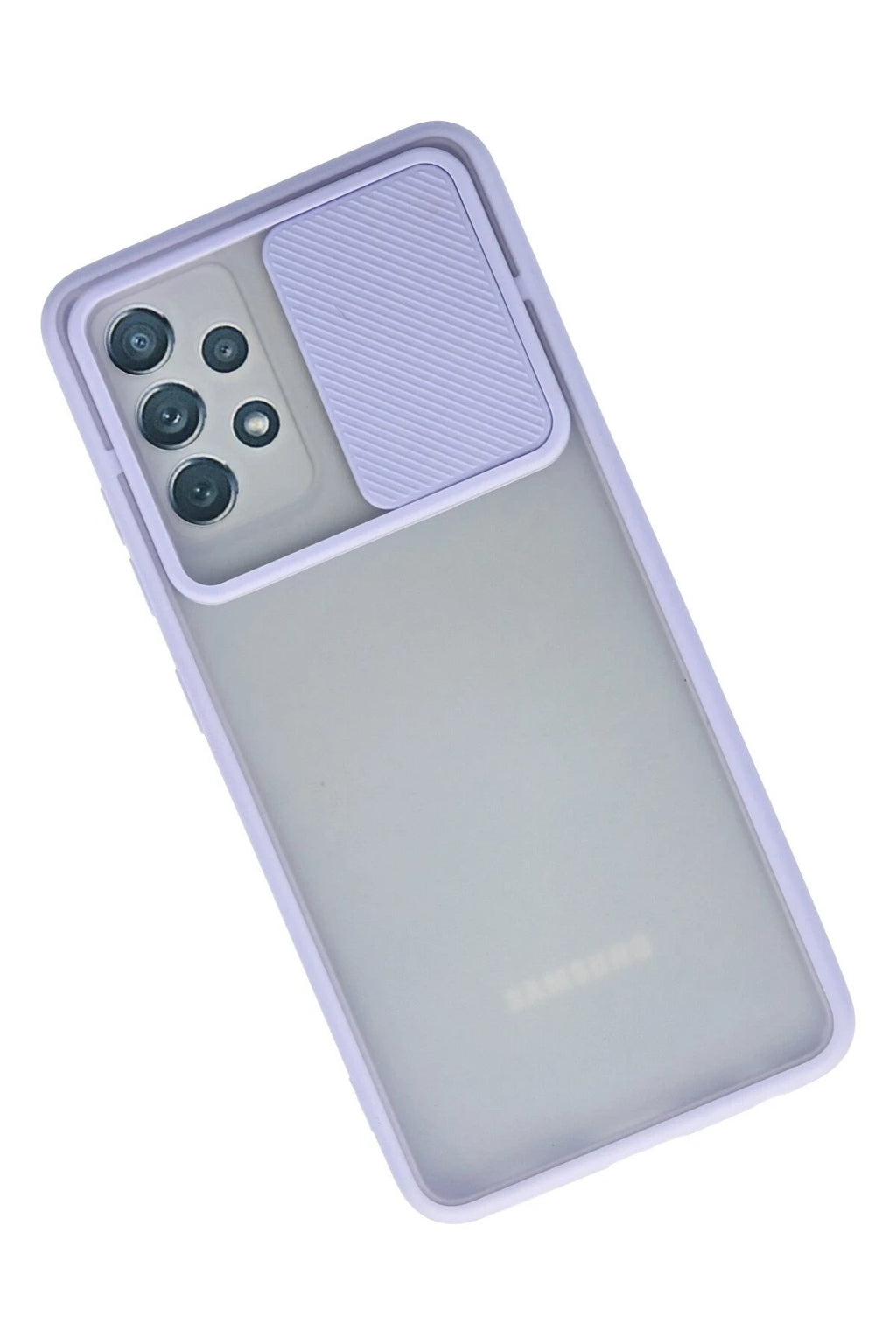 Mey İthalat® Samsung Galaxy A72 Kılıf Palm Buzlu Kamera Sürgülü Silikon - Lila