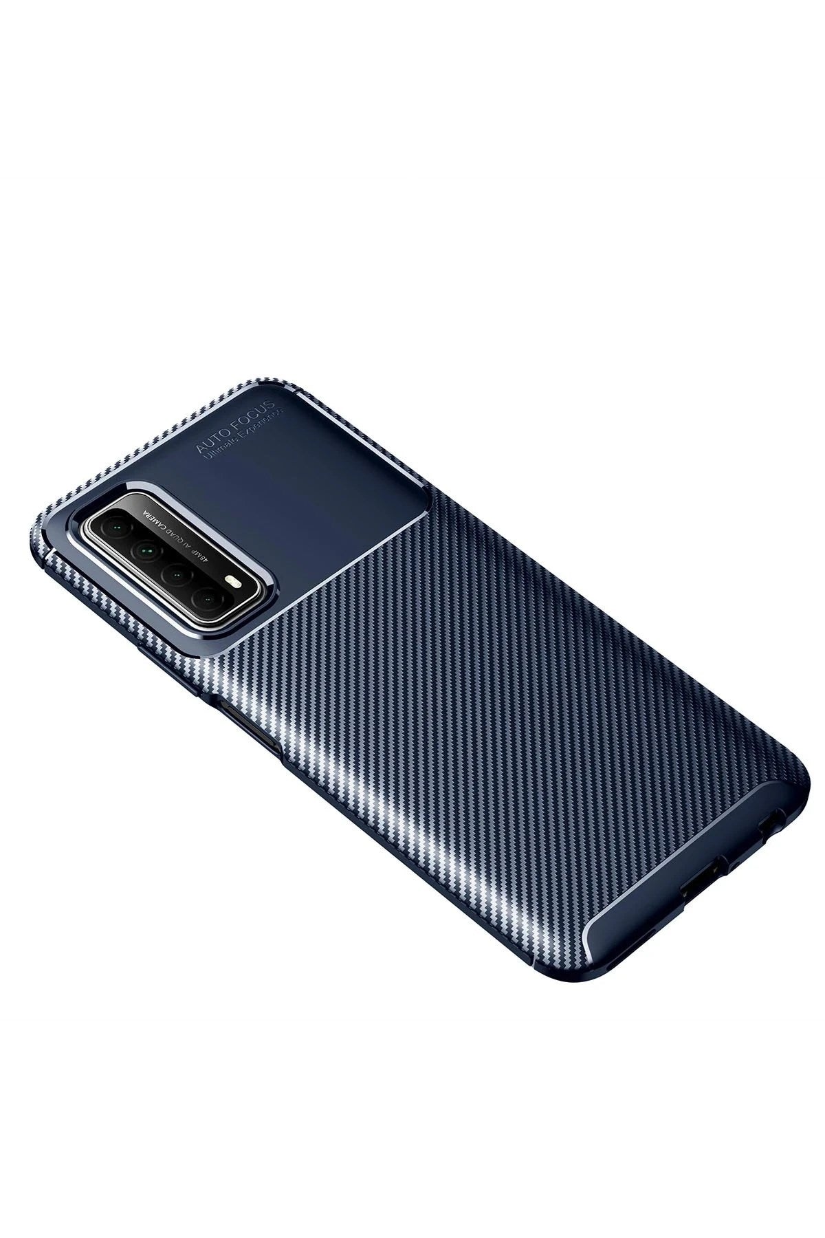 Mey İthalat® Huawei P Smart 2021 Kılıf Auto Focus Karbon Kapak - Lacivert