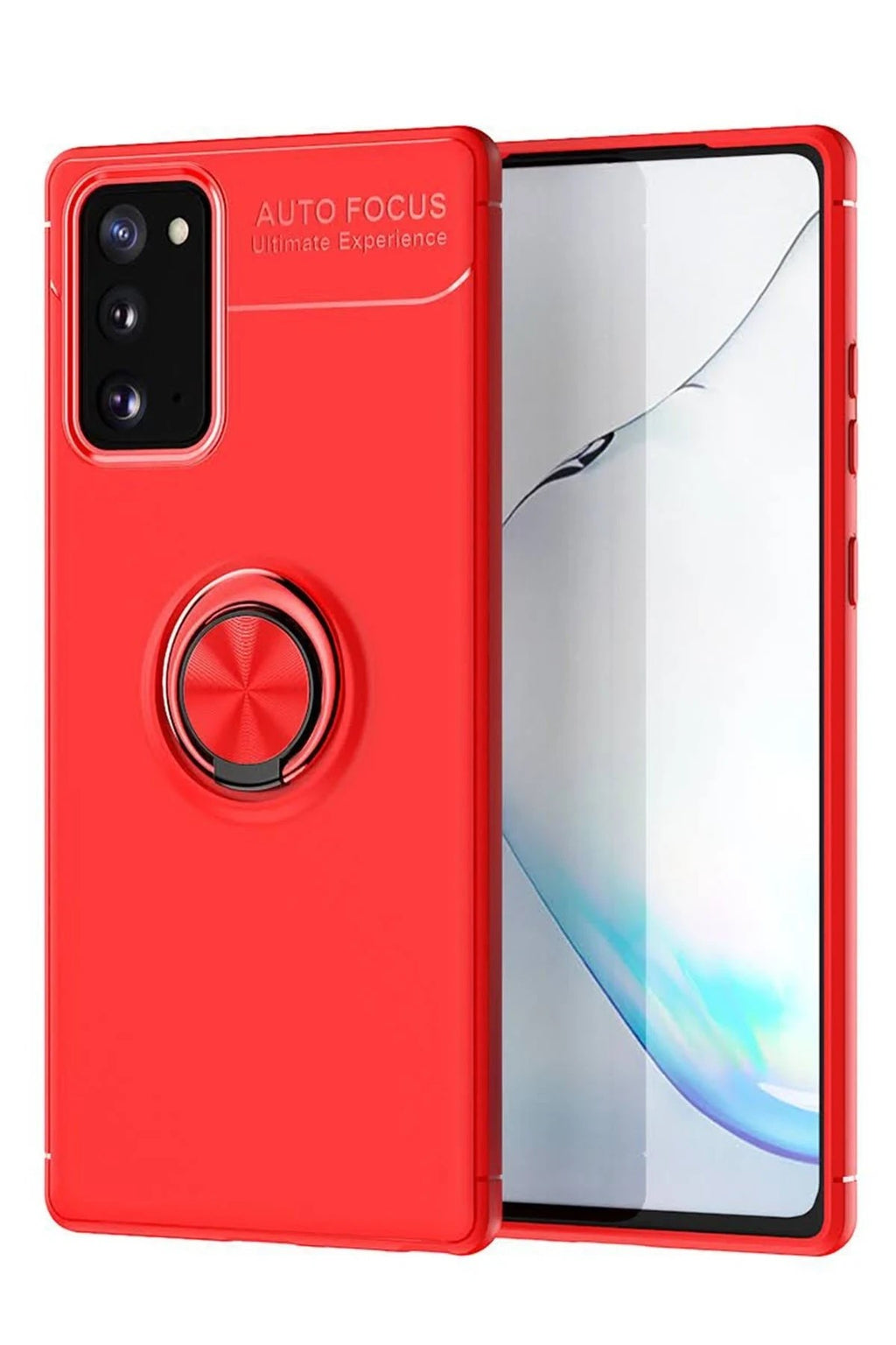 Mey İthalat® Samsung Galaxy Note 20 Kılıf Range Yüzüklü Silikon - Kırmızı