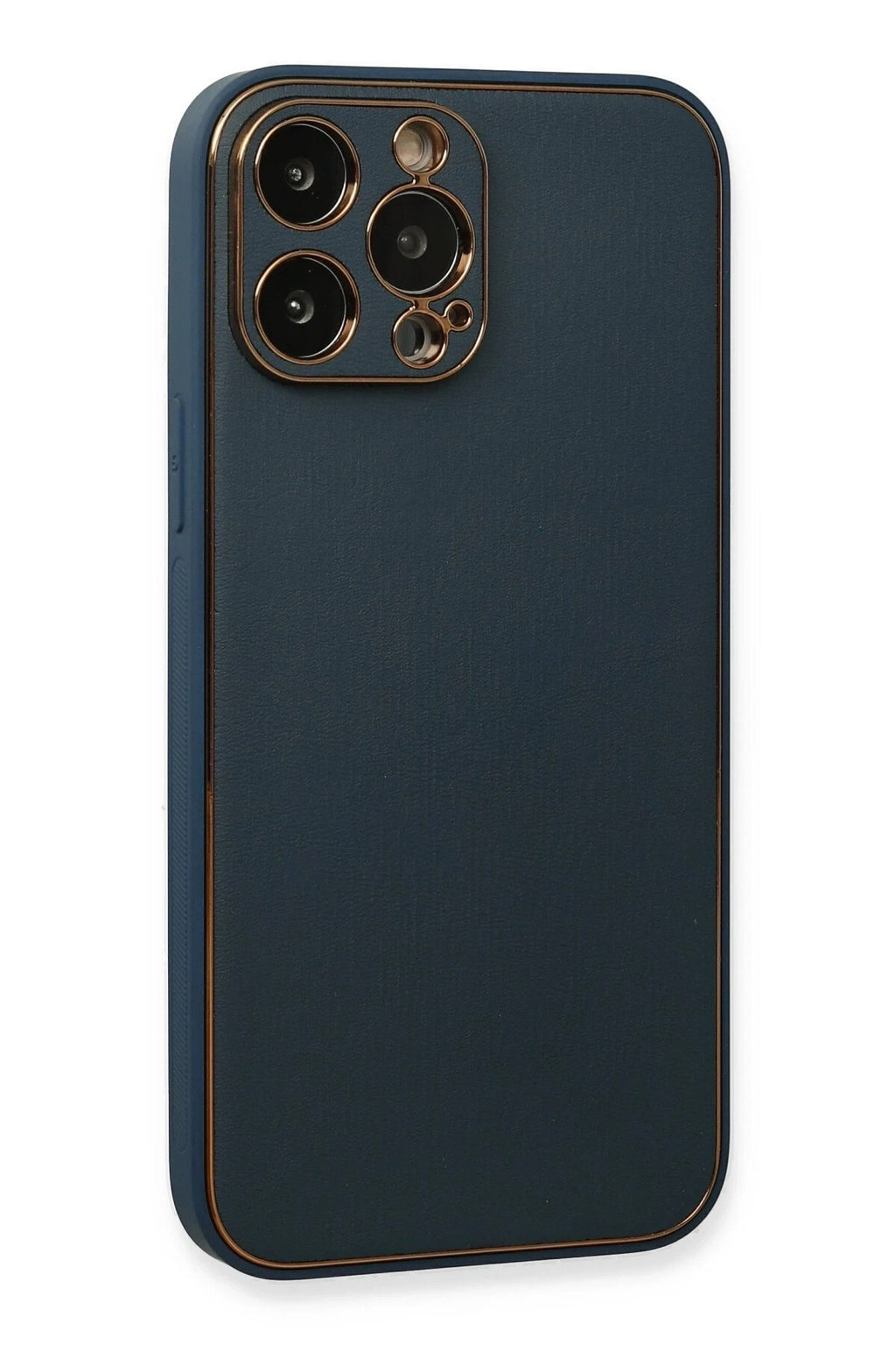 Mey İthalat® iPhone 13 Pro Kılıf Coco Deri Silikon Kapak - Mavi