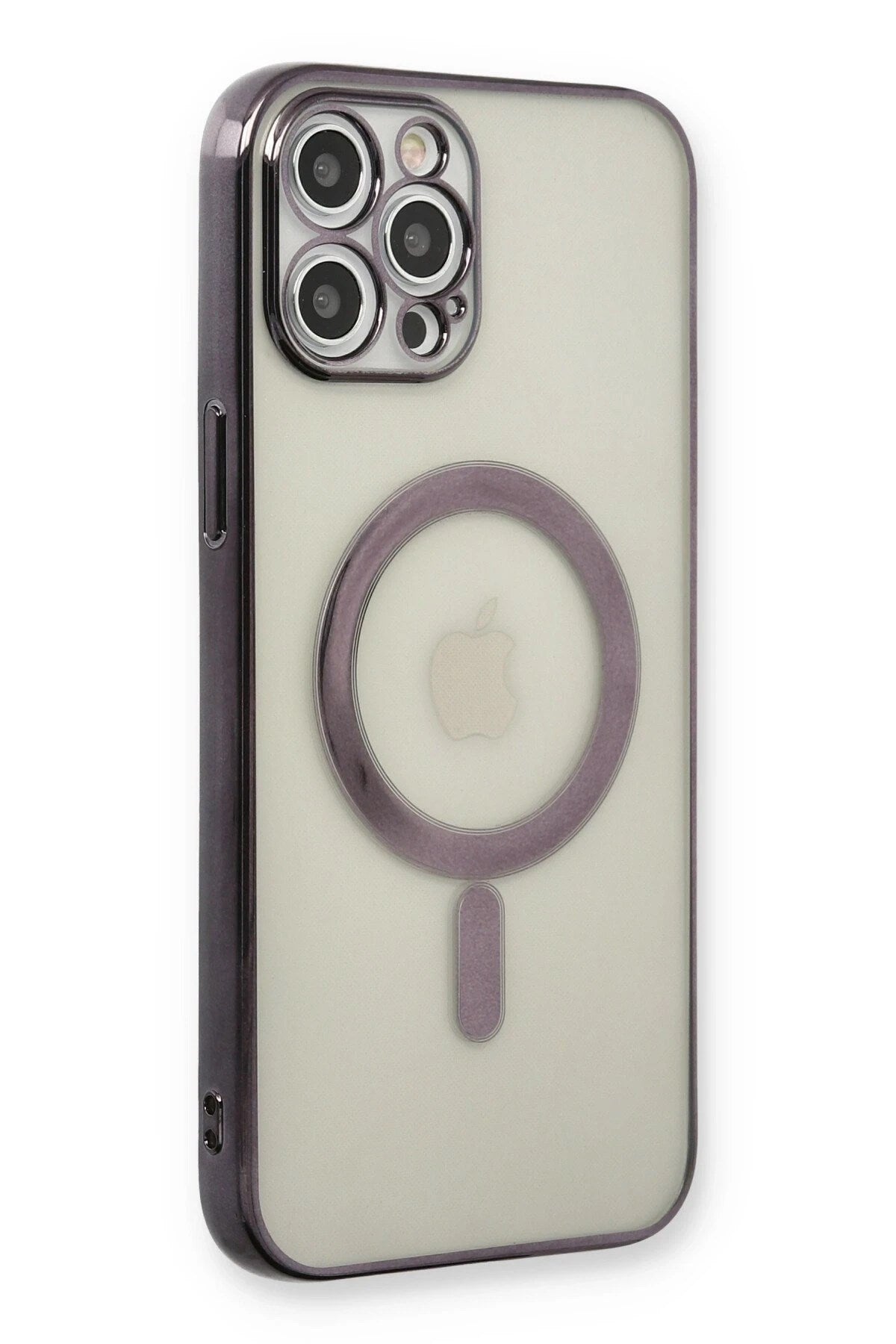 Mey İthalat® iPhone 12 Pro Kılıf Magneticsafe Lazer Silikon - Siyah