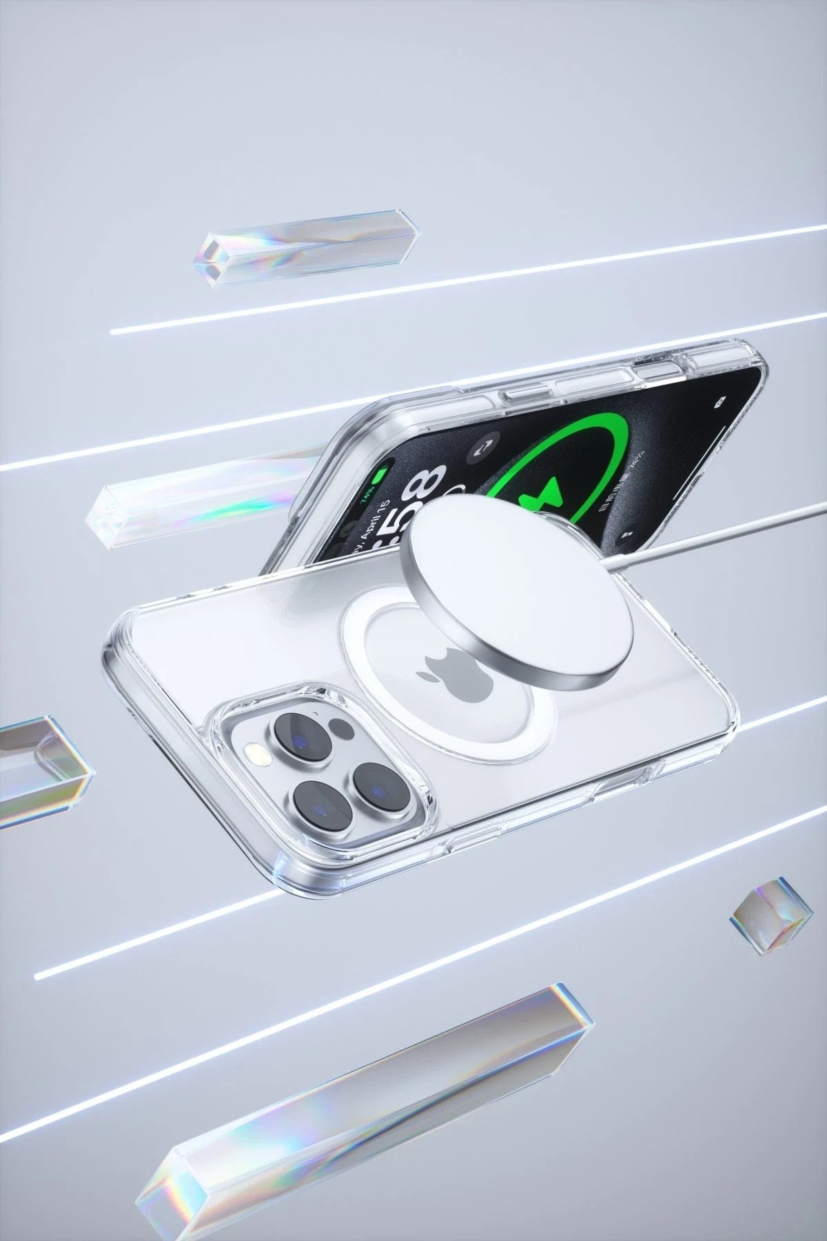 Mey İthalat® iPhone 16 Pro Gleam PC Sert Magsafe Kılıf - Şeffaf