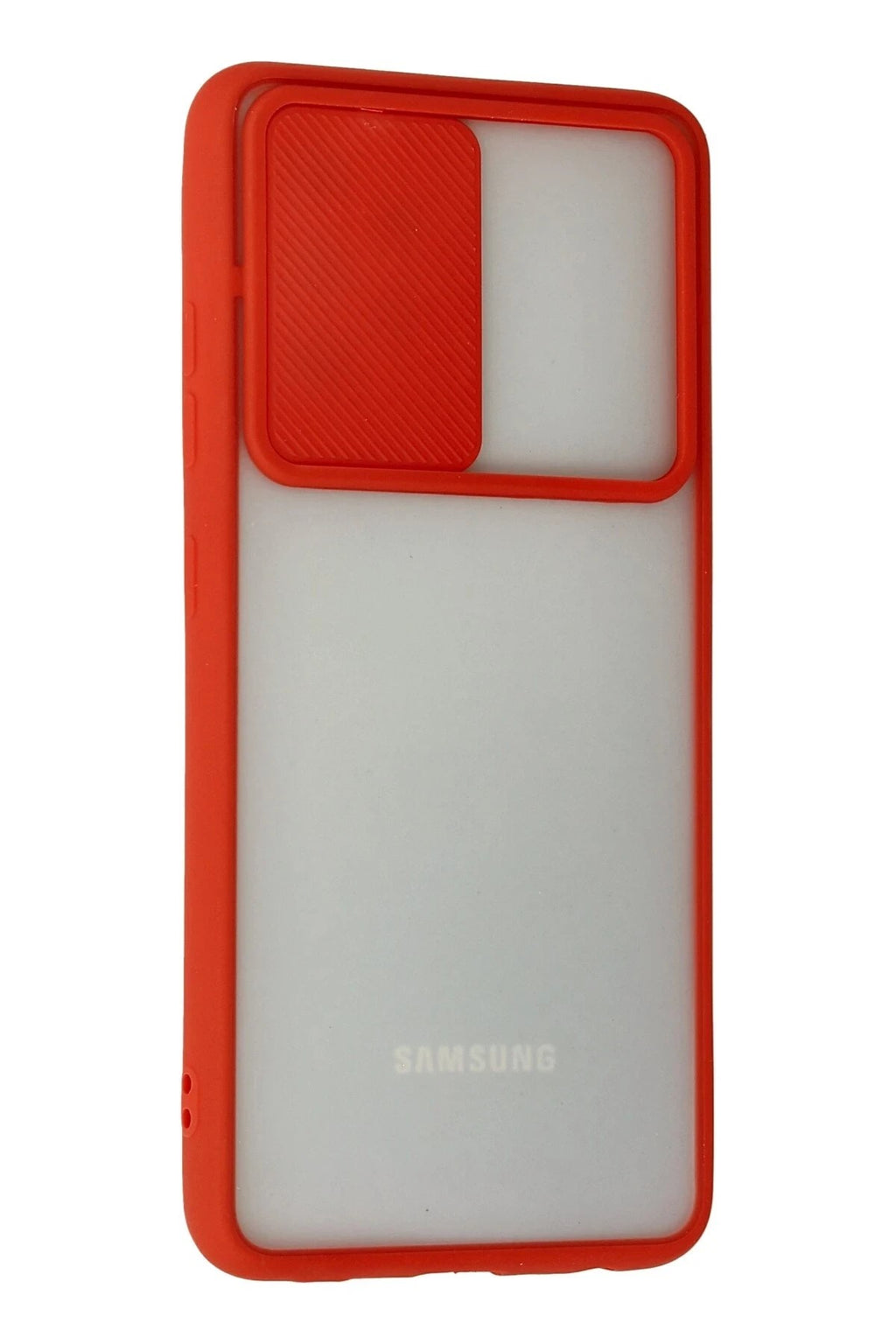 Mey İthalat® Samsung Galaxy A72 Kılıf Palm Buzlu Kamera Sürgülü Silikon - Kırmızı