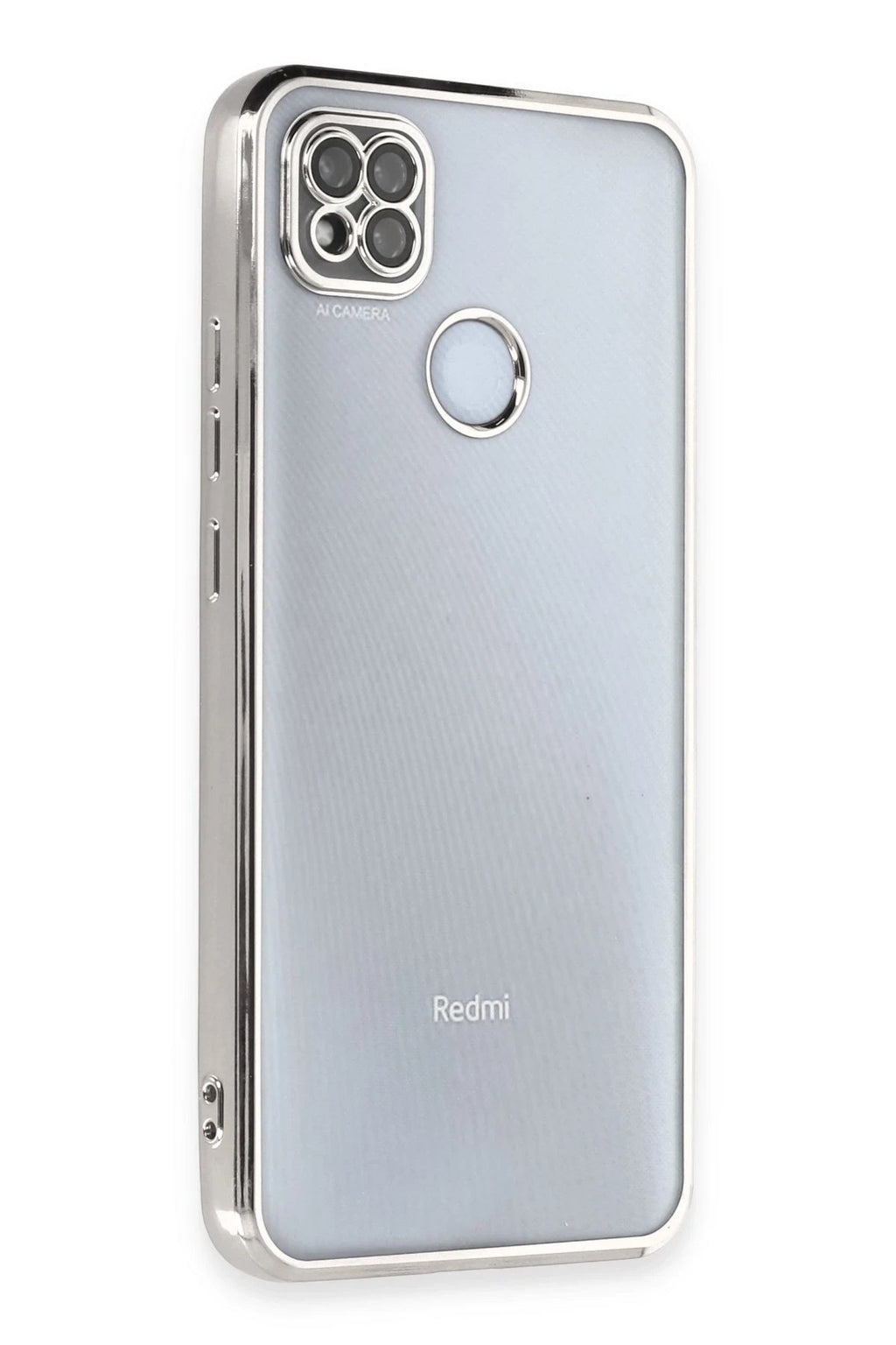 Mey İthalat® Redmi 9C Kılıf Lensli Silikon - Gümüş