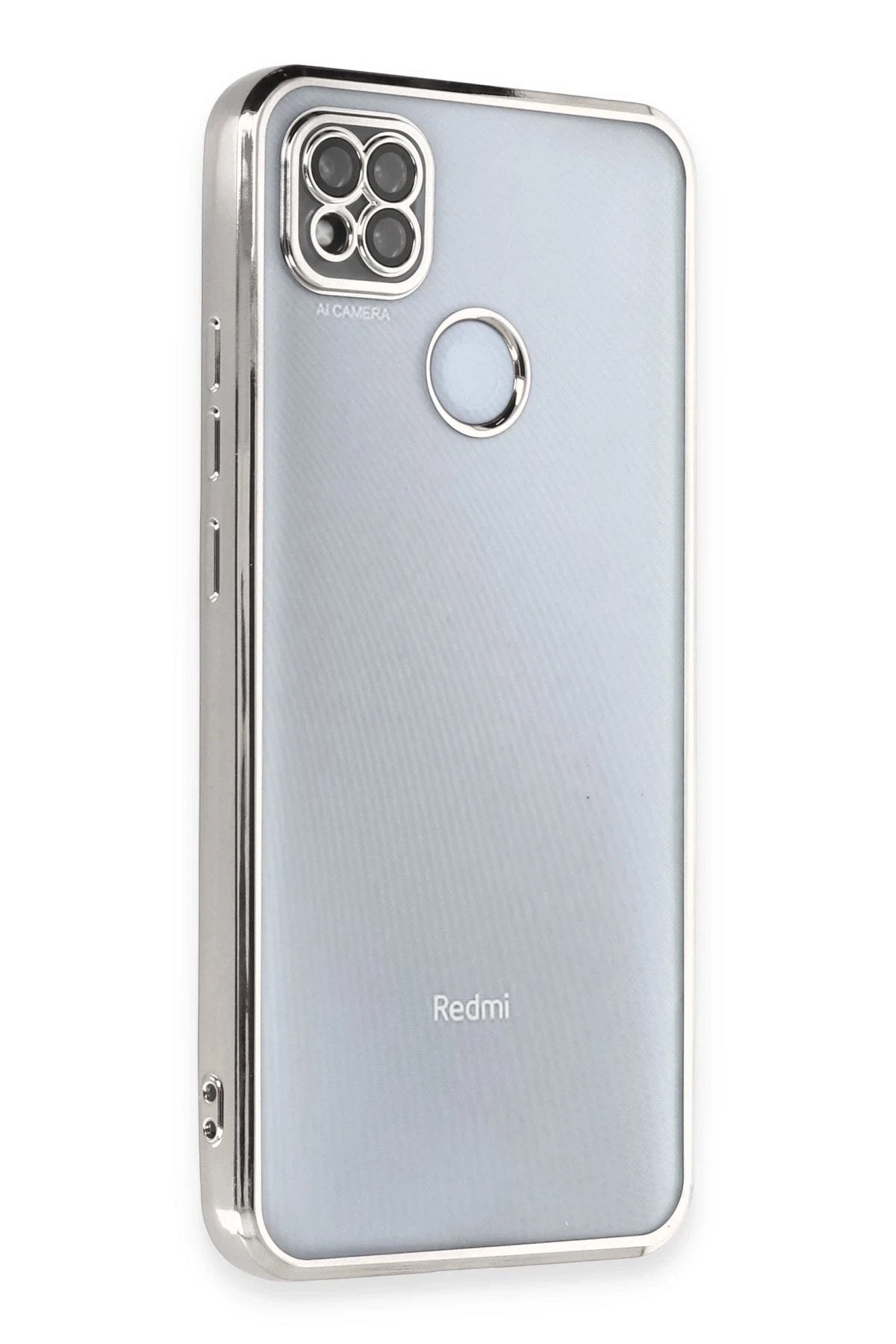 Mey İthalat® Redmi 9C Kılıf Lensli Silikon - Gümüş
