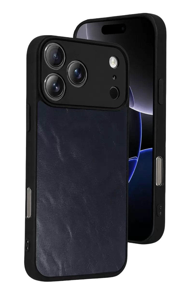 Mey İthalat® iPhone 17 Pro Aras Deri Kapak - Lacivert