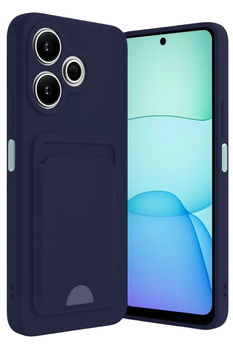 Mey İthalat® Redmi 13 4G Kılıf Kelvin Kartvizitli Silikon - Lacivert