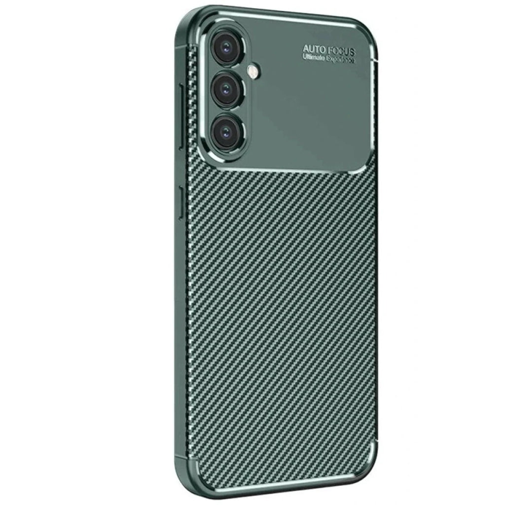 Mey İthalat® Samsung Galaxy S25 Kılıf Auto Focus Karbon Kapak - Koyu Yeşil