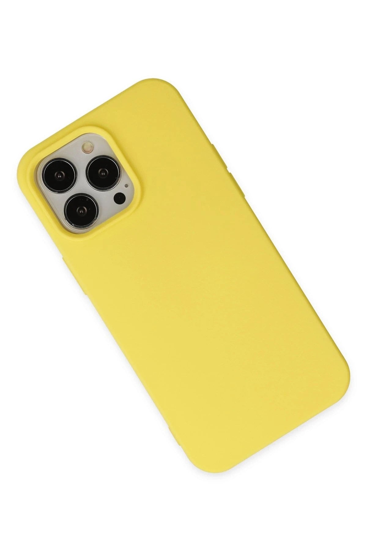 Mey İthalat® iPhone 14 Pro Kılıf Nano içi Kadife Silikon - Sarı
