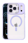 Mey İthalat® iPhone 17 Pro Remim Lensli Magsafe Standlı Kapak - Lila