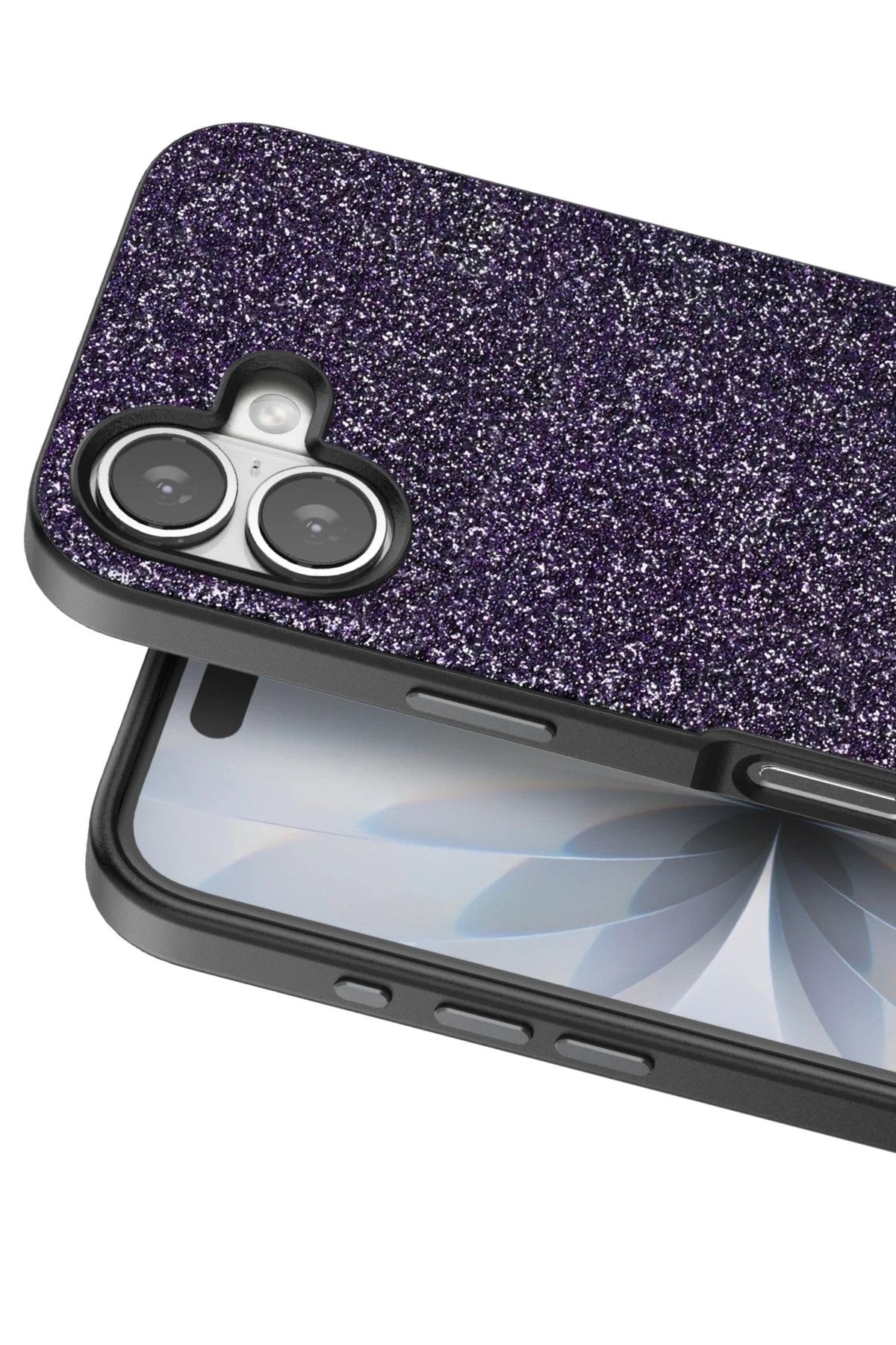 Mey İthalat® iPhone 17 Bright Simli Kapak - Derin Mor