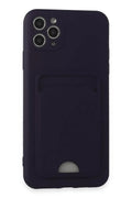 Mey İthalat® iPhone 11 Pro Max Kılıf Kelvin Kartvizitli Silikon - Derin Mor