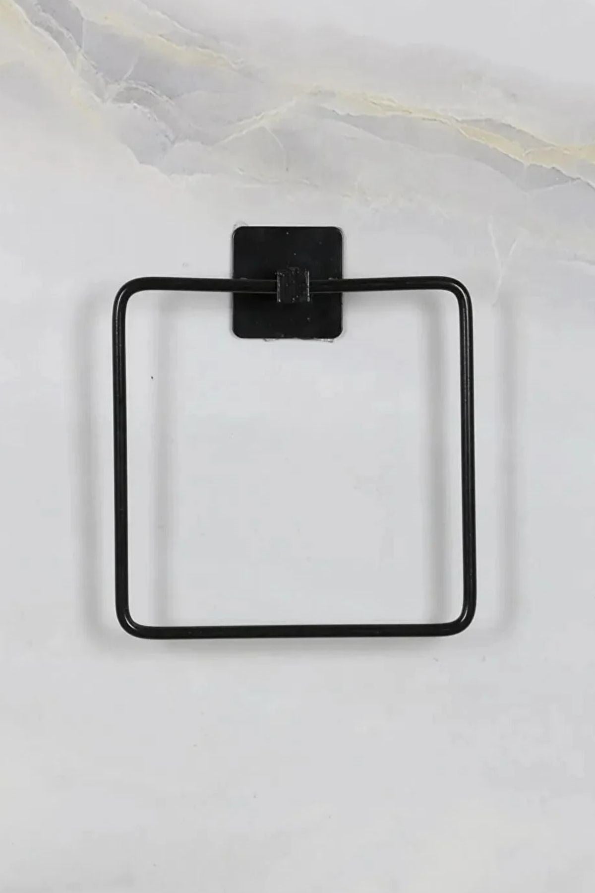 Kendiliğinden Yapışkanlı Siyah Paslanmaz Metal Kare Havluluk