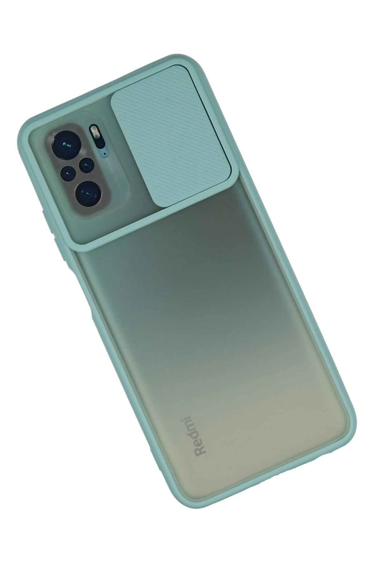 Mey İthalat® Redmi Note 10 Kılıf Palm Buzlu Kamera Sürgülü Silikon - Turkuaz