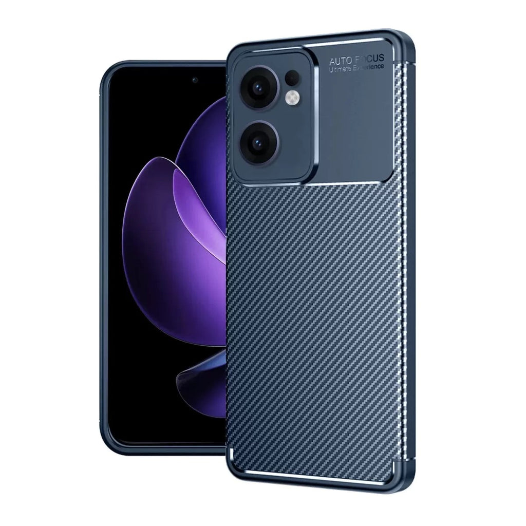 Mey İthalat® Reno 13F Kılıf Auto Focus Karbon Kapak - Lacivert