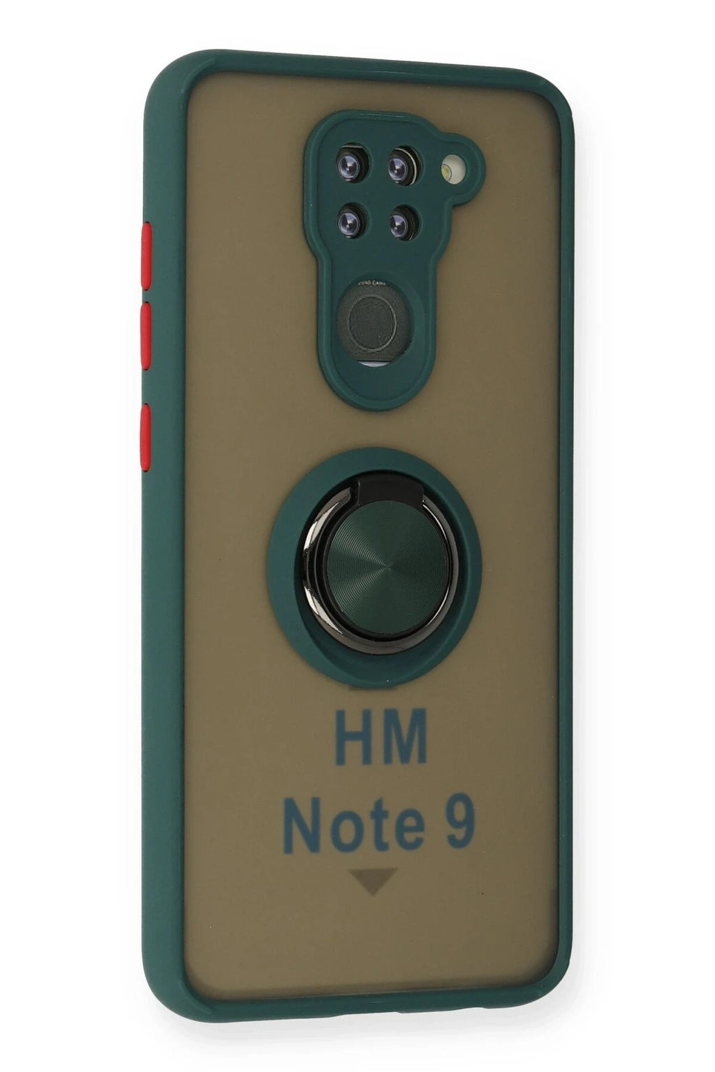 Mey İthalat® Redmi Note 9 Kılıf Montreal Yüzüklü Silikon Kapak - Yeşil