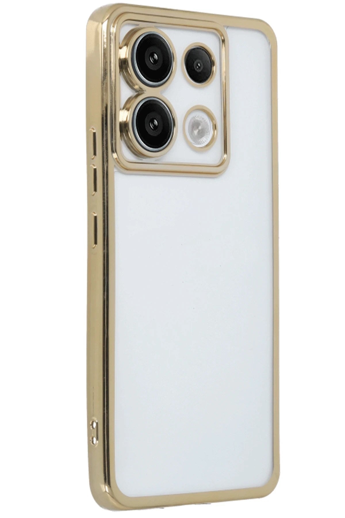 Mey İthalat® Redmi Note 13 Pro 5G Kılıf Lensli Silikon - Gold