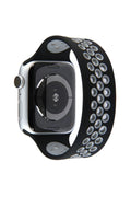 Mey İthalat® Watch 38mm Ayarlı Delikli Silikon Kordon - Siyah-Gri