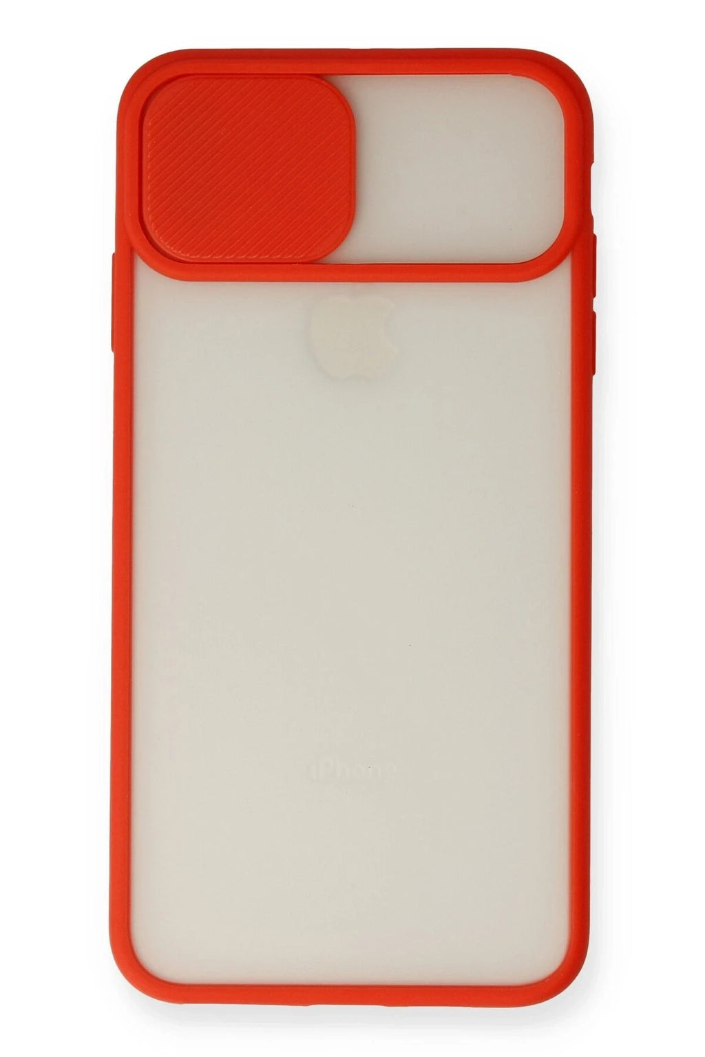 Mey İthalat® iPhone XS Max Kılıf Palm Buzlu Kamera Sürgülü Silikon - Kırmızı