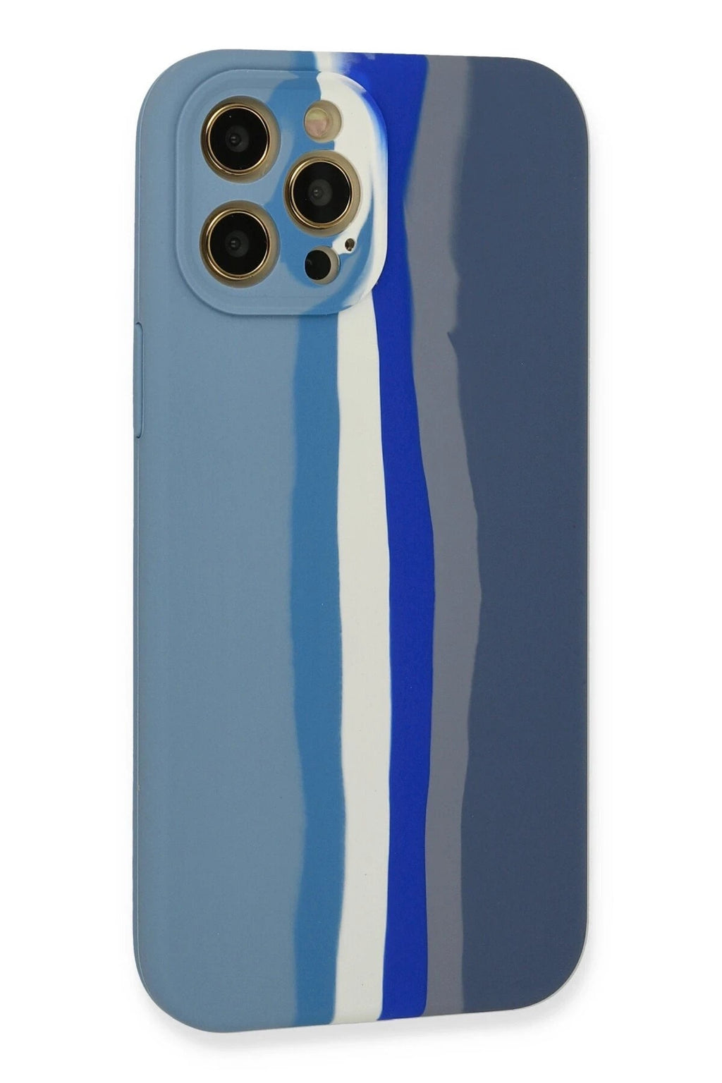 Mey İthalat® iPhone 12 Pro Kılıf Ebruli Lansman Silikon - Mavi-Gri