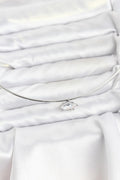 Mey İthalat® Pirinç Gümüş Renk Choker Model Zirkon Taşlı Kadın Kolye