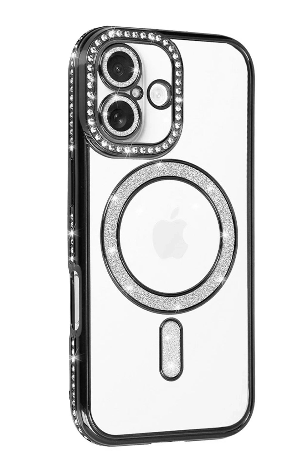 Mey İthalat® iPhone 17 Joke Simli Magneticsafe Kılıf - Siyah