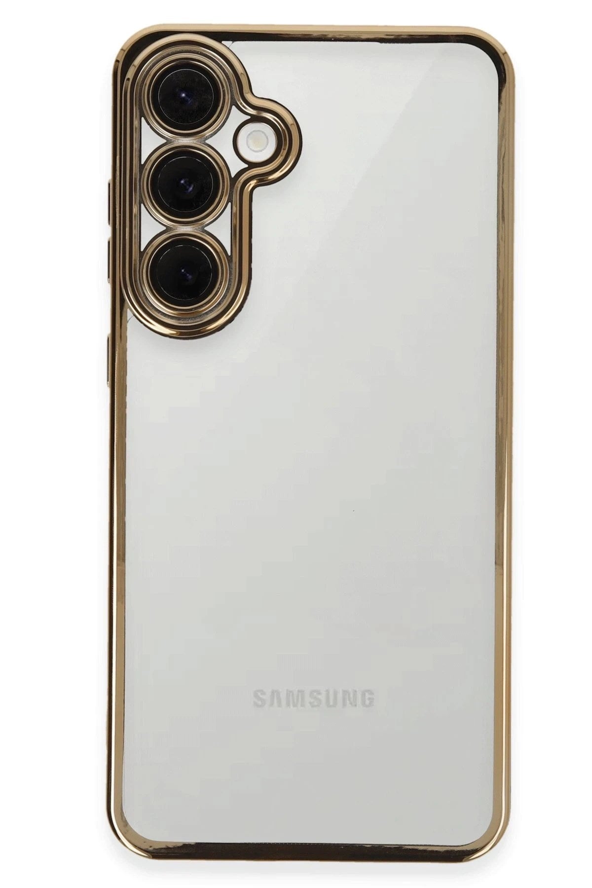 Mey İthalat® Samsung Galaxy S24 FE Kılıf Lensli Silikon - Gold