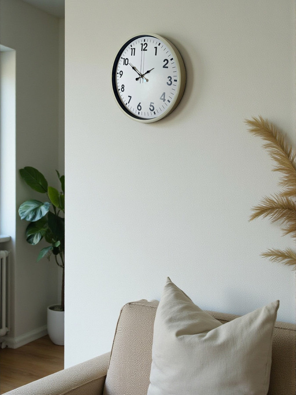 36 Cm Standart Krem Duvar Saati