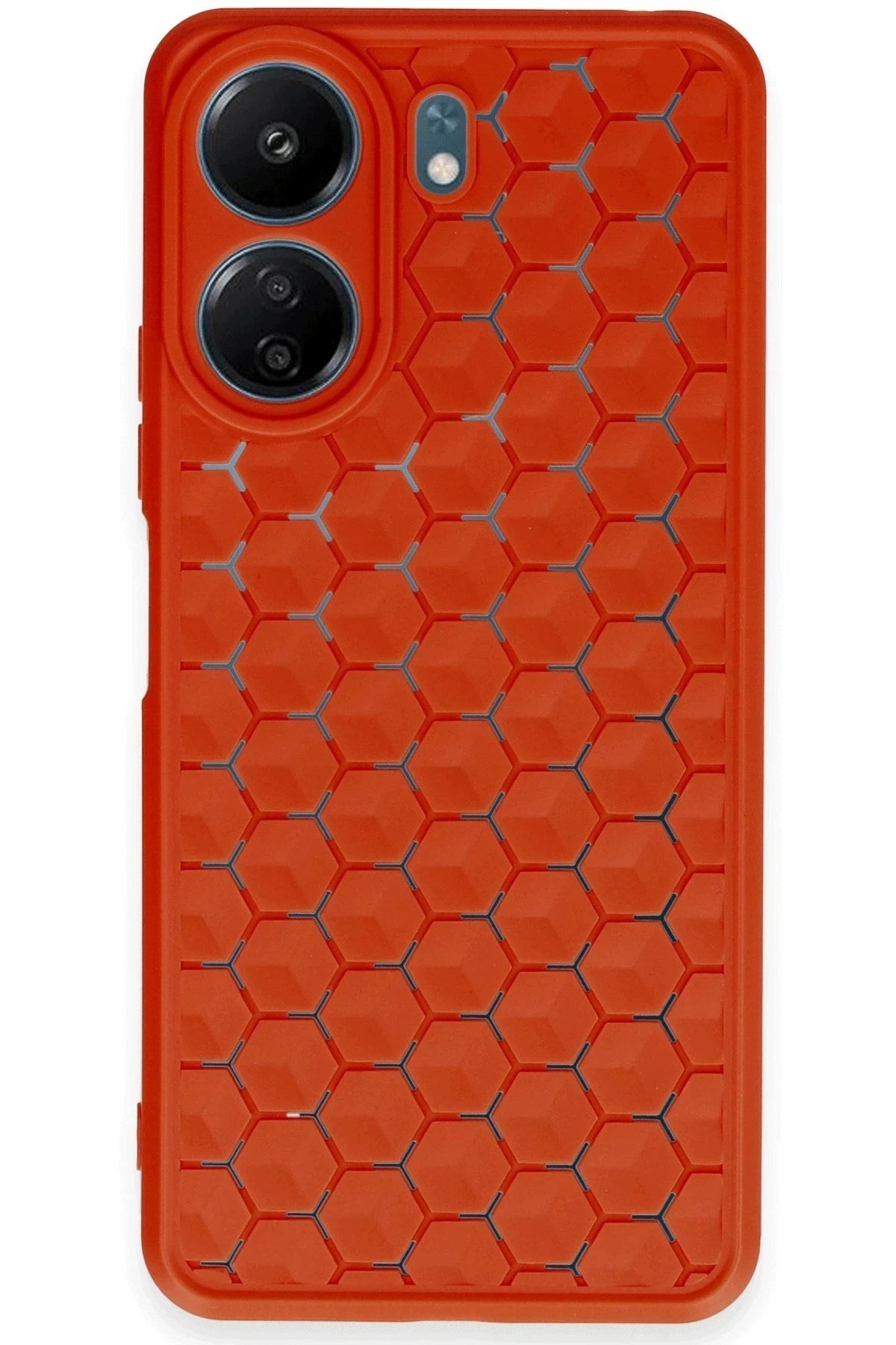 Mey İthalat® Redmi 13C Kılıf Petek Silikon Kapak - Kırmızı