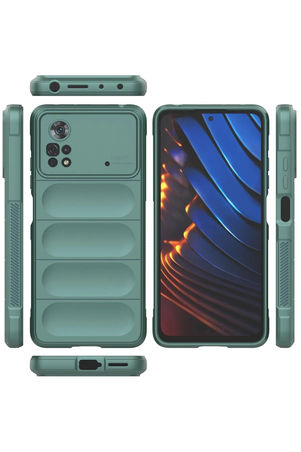 Mey İthalat® Poco X4 Pro 5G Kılıf Optimum Silikon - Koyu Yeşil