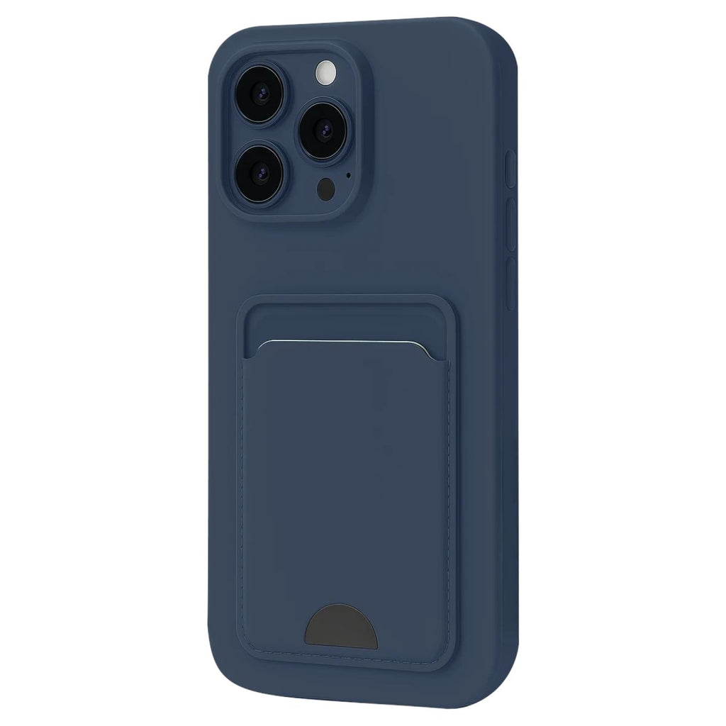 Mey İthalat® iPhone 16 Pro Max Kılıf Kelvin Kartvizitli Silikon - Lacivert