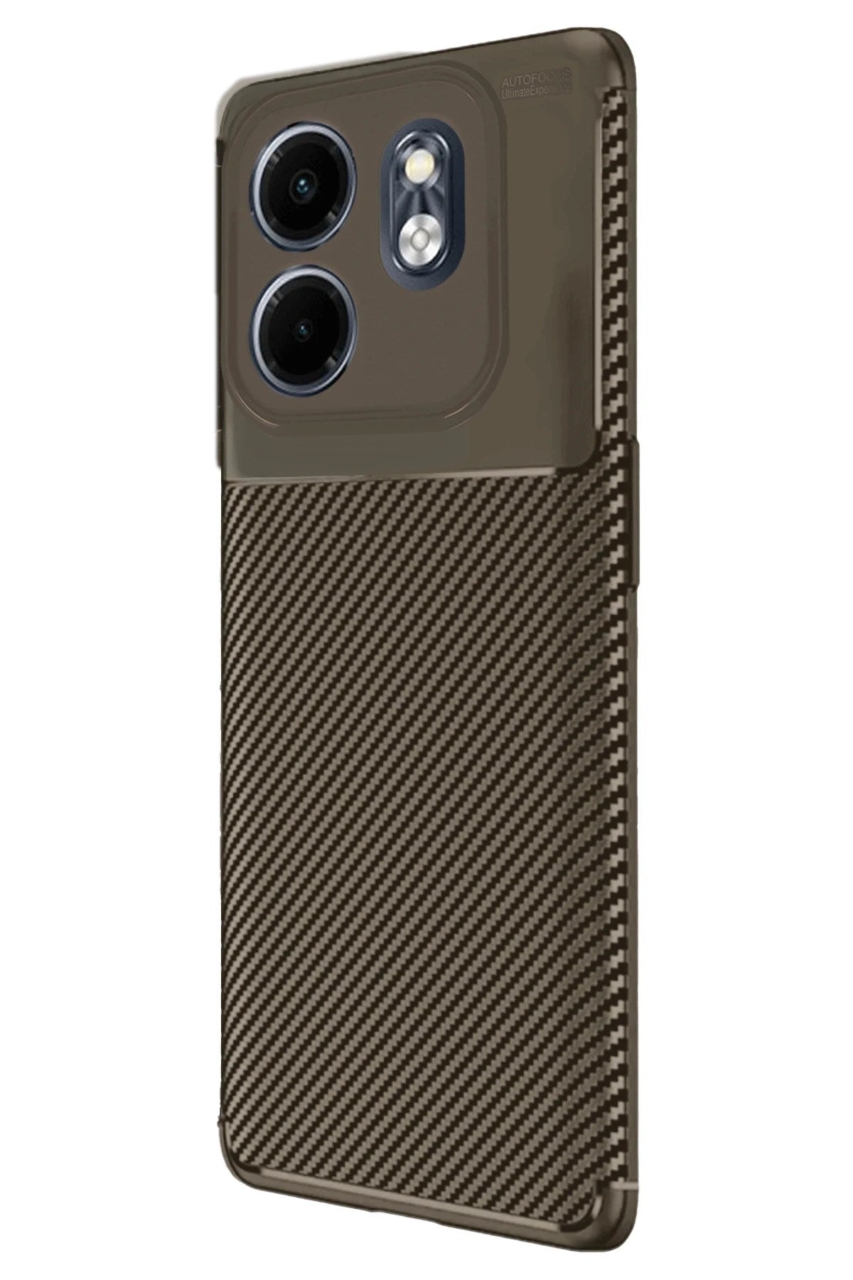 Mey İthalat® İnfinix Smart 9 Kılıf Auto Focus Karbon Kapak - Kahverengi