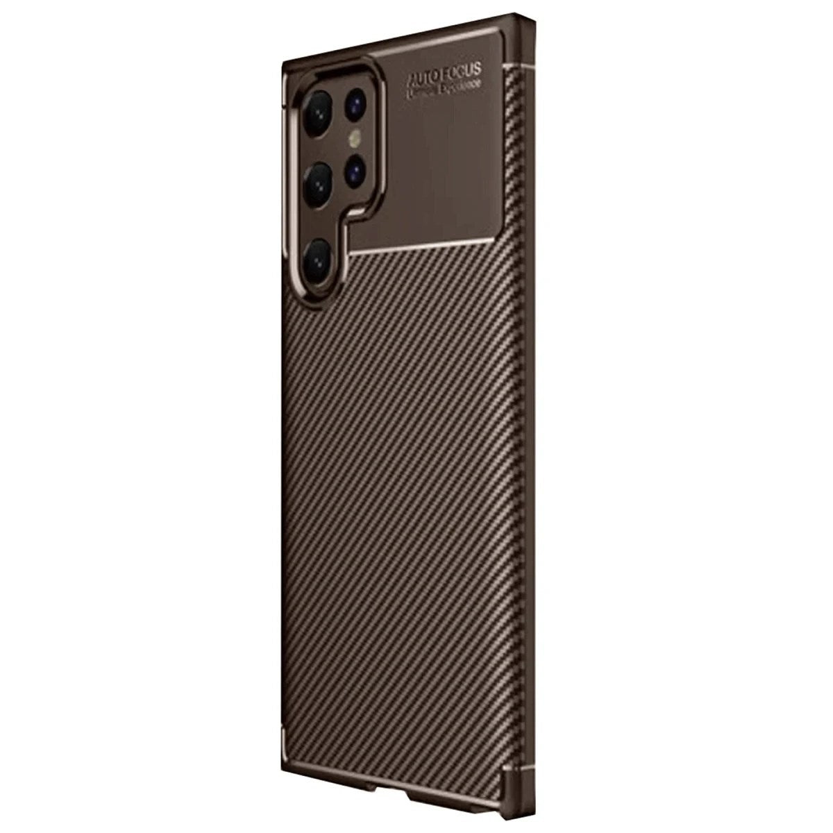 Mey İthalat® Samsung Galaxy S25 Ultra Kılıf Auto Focus Karbon Kapak - Kahverengi