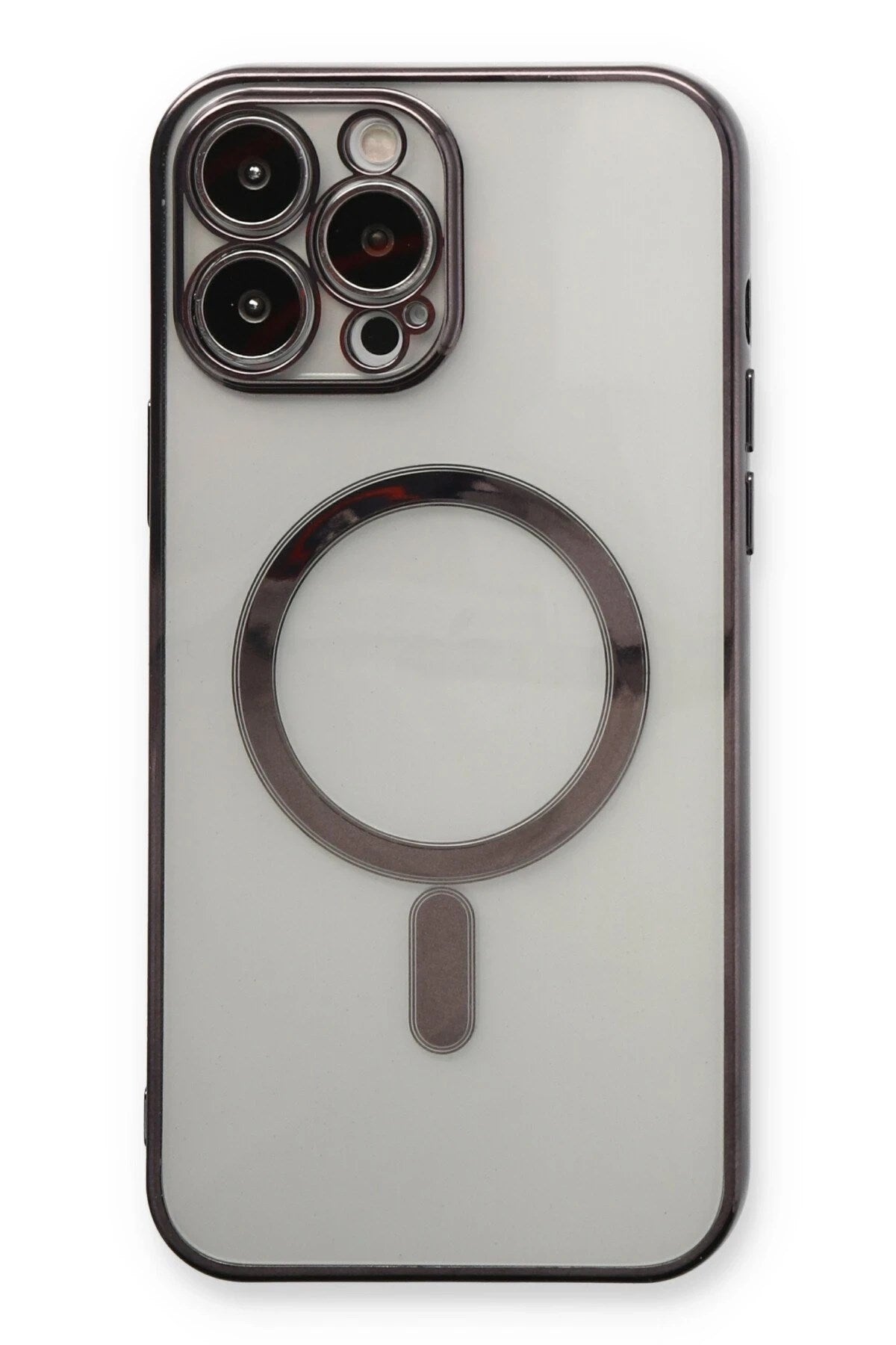 Mey İthalat® iPhone 13 Pro Max Kılıf Magneticsafe Lazer Silikon - Siyah